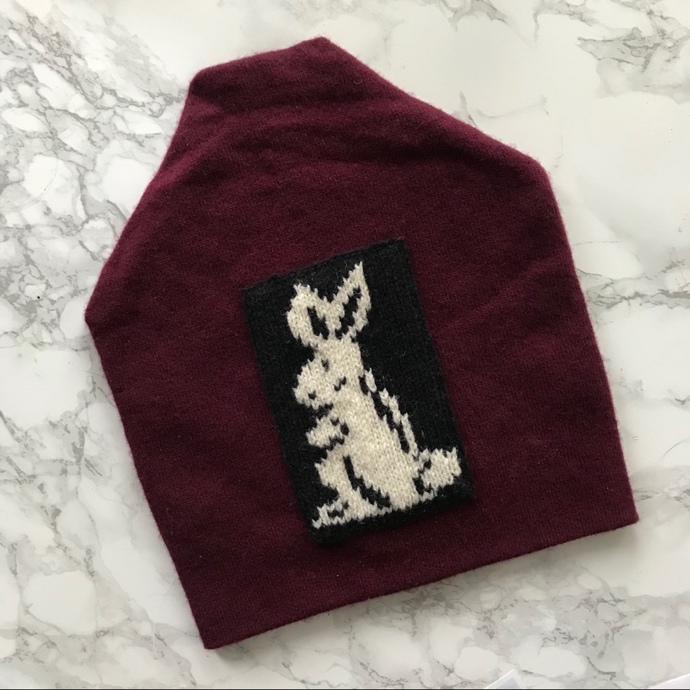 Limited edition Prada Runway Bunny Wool Burgundy  Beanie